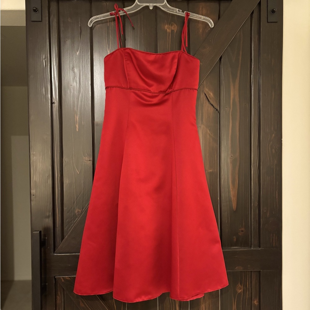Red junior bridesmaid dress